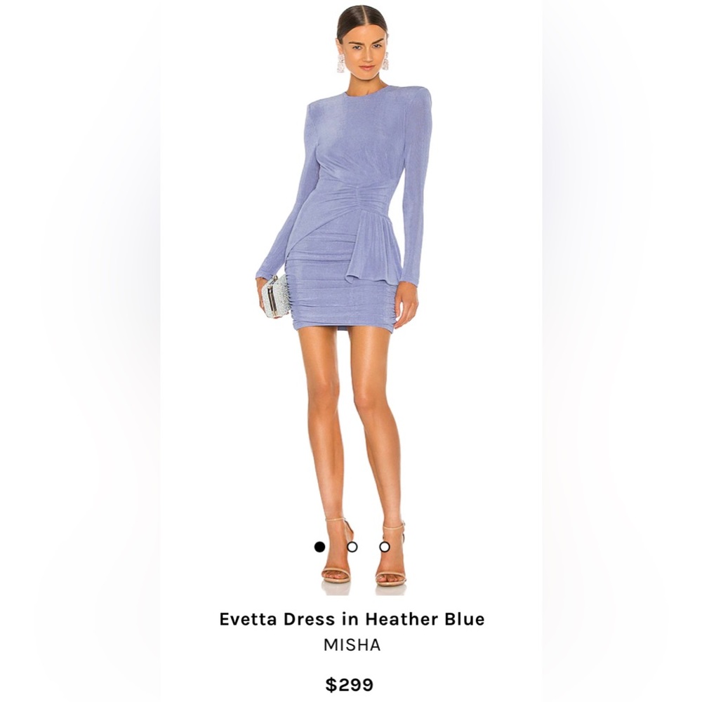 MISHA COLLECTION Heather Blue Backless Evetta Mini Dress
